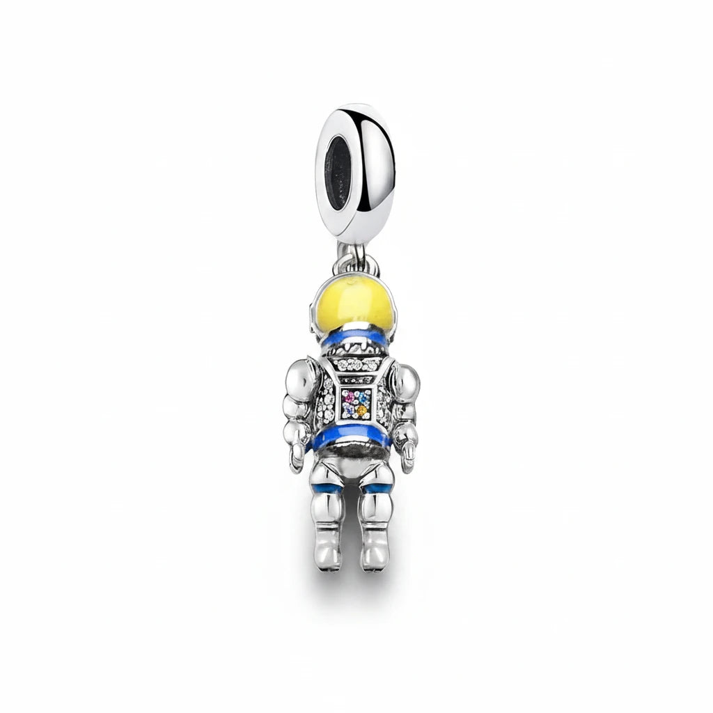 Pendentif Charm Astronaute Argent 925 – Bijou Coloré Unisexe
