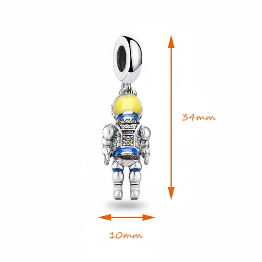 Pendentif Charm Astronaute Argent 925 – Bijou Coloré Unisexe