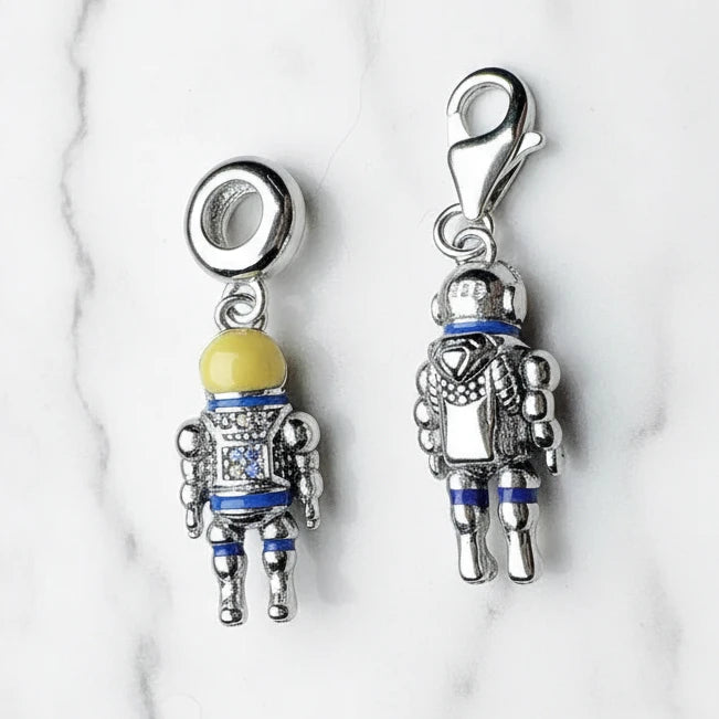 Pendentif Charm Astronaute Argent 925 – Bijou Coloré Unisexe