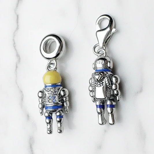 Pendentif Charm Astronaute Argent 925 – Bijou Coloré Unisexe