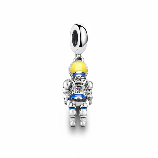 Pendentif Charm Astronaute Argent 925 – Bijou Coloré Unisexe