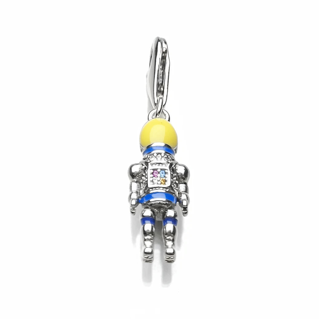 Pendentif Charm Astronaute Argent 925 – Bijou Coloré Unisexe